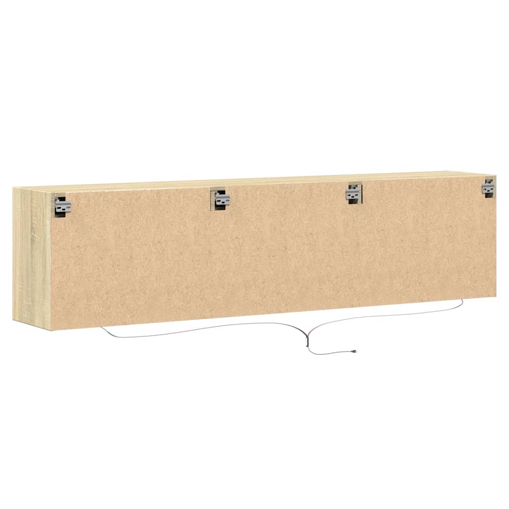 TV-benk Vegghengt med LED sonoma eik 180x31x45 cm