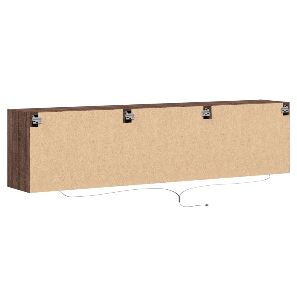 TV-Veggskap med LED brun eik 180x31x45 cm