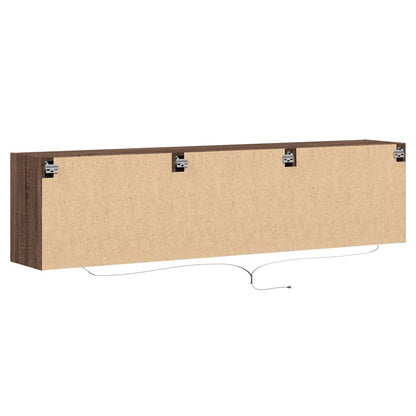 TV-Veggskap med LED brun eik 180x31x45 cm