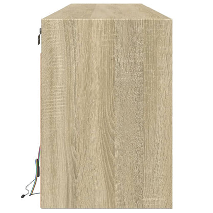 TV-benk Vegghengt med LED sonoma eik 180x31x45 cm