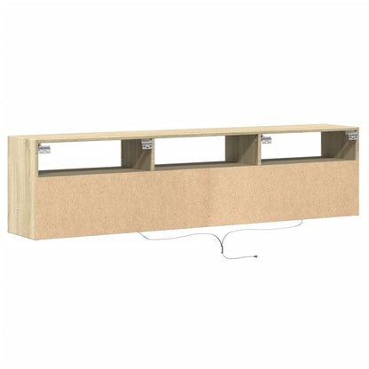 TV-benk Vegghengt med LED sonoma eik 180x31x45 cm