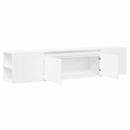 TV-benk Vegghengt med LED hvit 180x31x39,5 cm