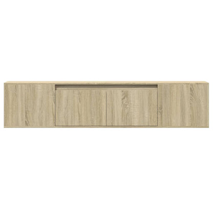 TV-benk Vegghengt med LED sonoma eik 180x31x39,5 cm