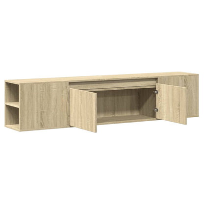 TV-benk Vegghengt med LED sonoma eik 180x31x39,5 cm