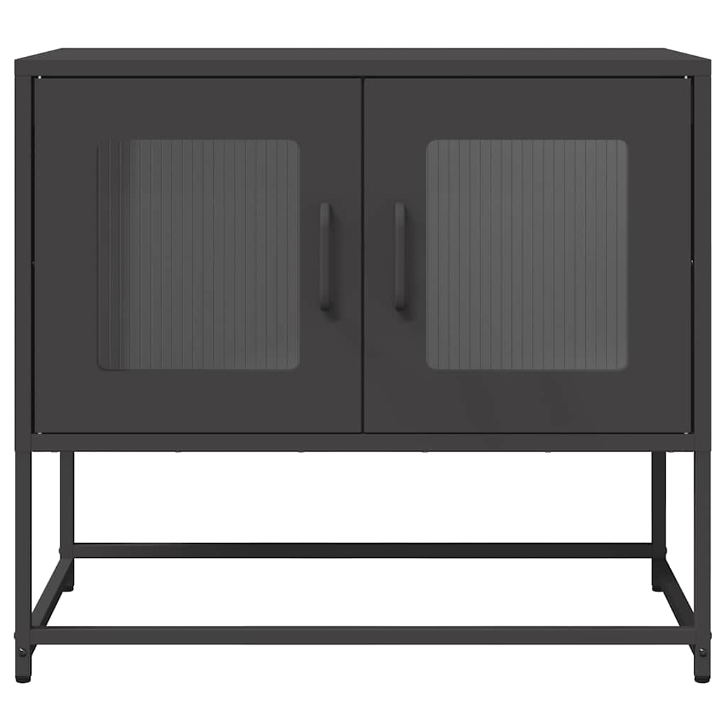 TV-skap Sort 68x39x60,5 cm Kaldvalset Stål