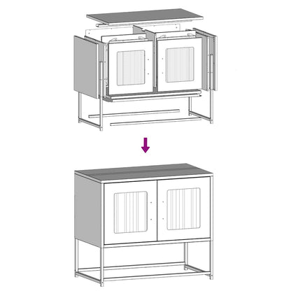 TV-skap Sort 68x39x60,5 cm Kaldvalset Stål