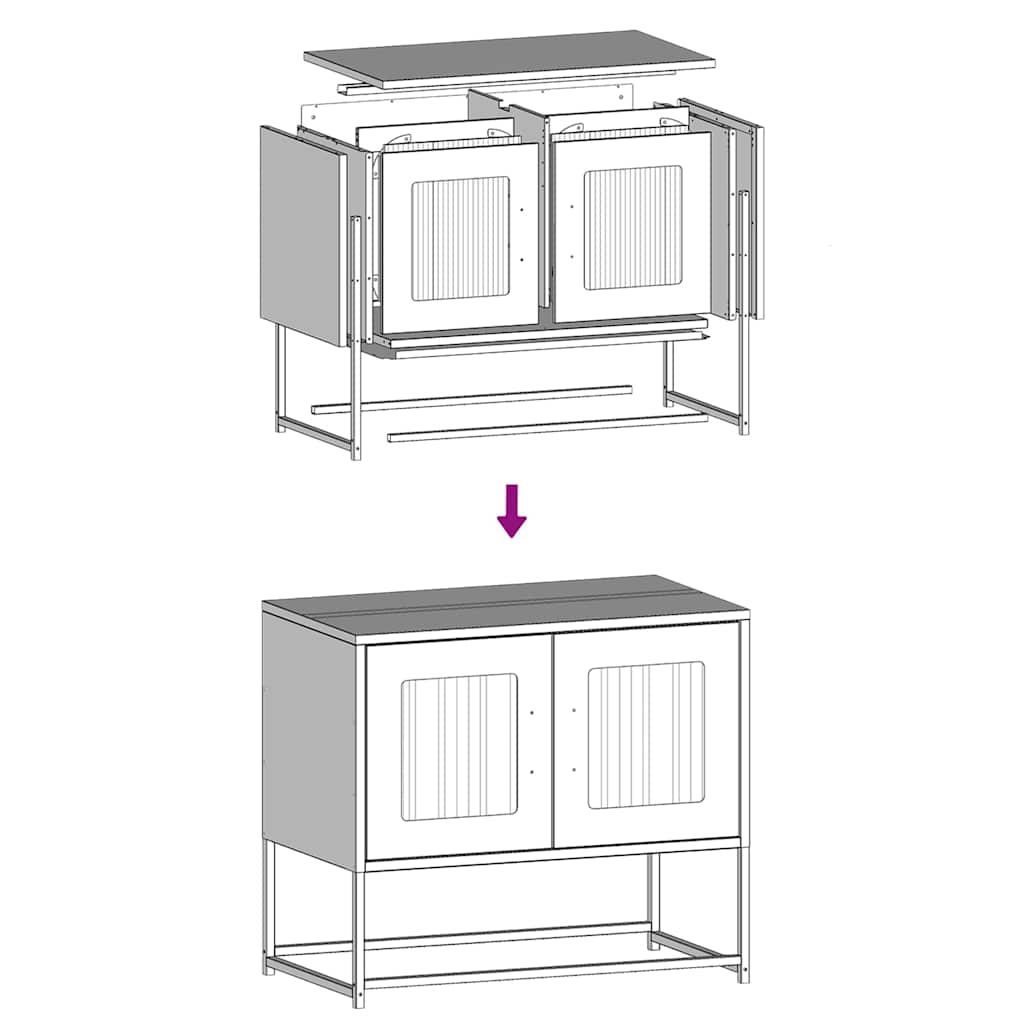 TV-skap Rosa 68x39x60,5 cm Kaldvalset Stål