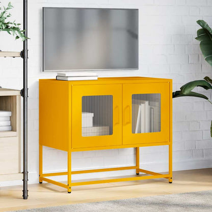 TV-skap Sennep Gul 68x39x60,5 cm Kaldvalset stål