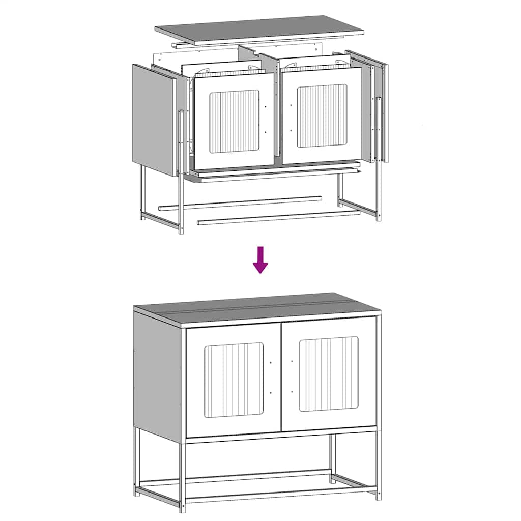 TV-skap Sennep Gul 68x39x60,5 cm Kaldvalset stål