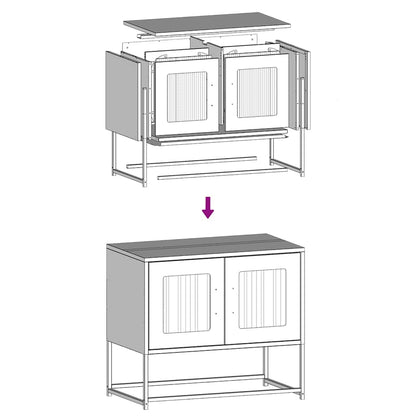 TV-skap Hvit 68x39x60,5 cm Kaldvalset Stål