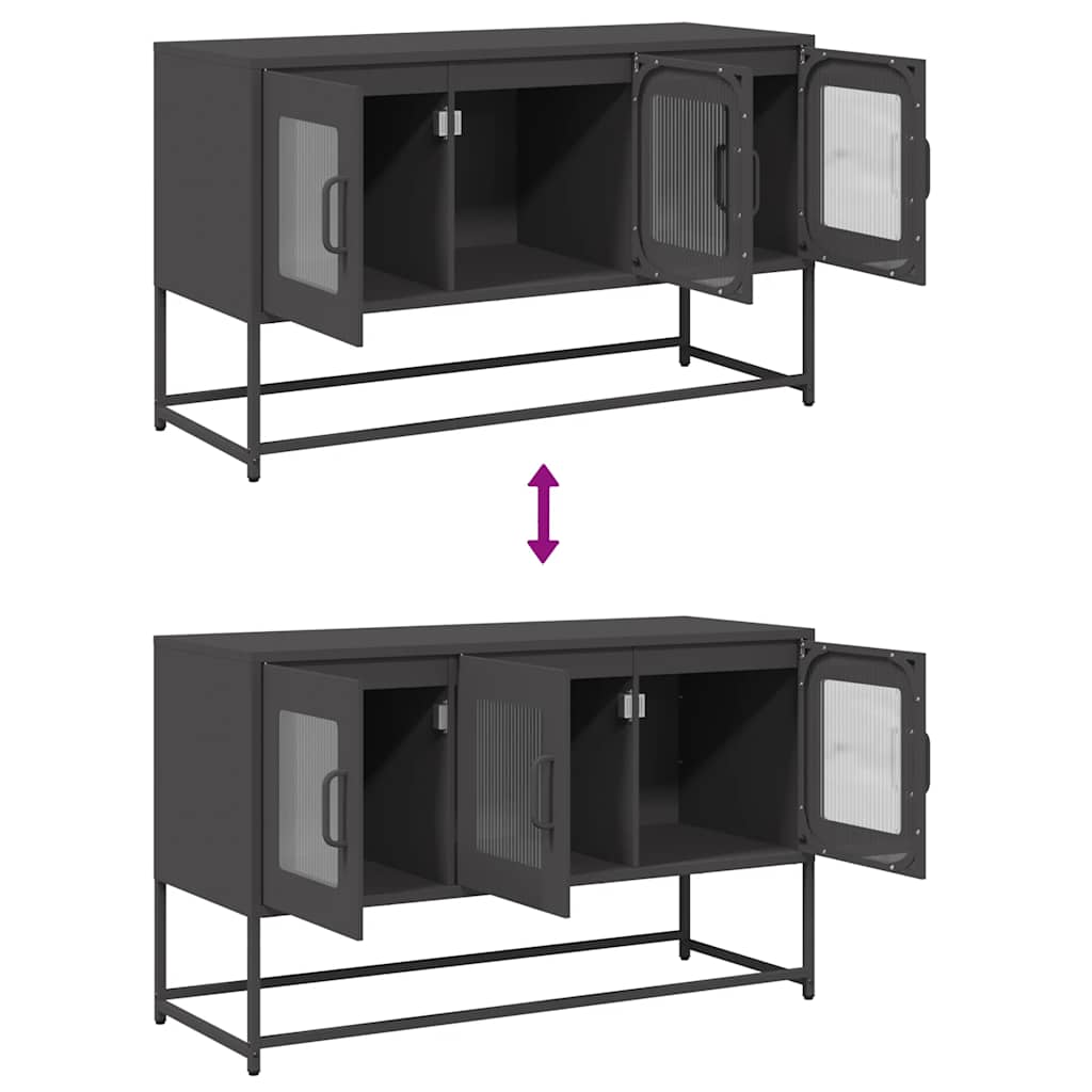 TV-skap Sort 100,5x39x60,5 cm Kaldvalset stål