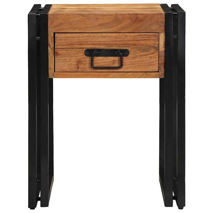 Avlastningsbord Konsollbord Brun med skuff 40 x 40 x 50 cm heltre akasie