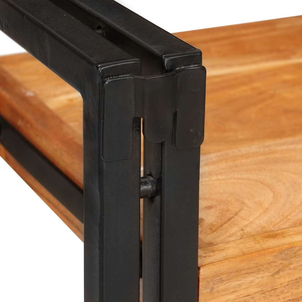 Nattbord Sengbord Brunt og Svart 38 x 33 x 58 cm Solid akasietre