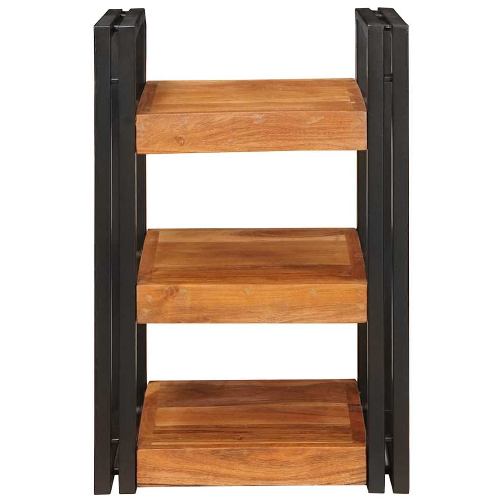 Nattbord Sengbord Brunt og Svart 38 x 33 x 58 cm Solid akasietre