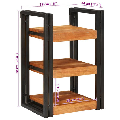 Nattbord Sengbord Brunt og Svart 38 x 33 x 58 cm Solid akasietre