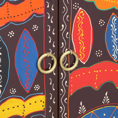 Skjenk Tre heltre akasie flerfarget 50x35x60 cm