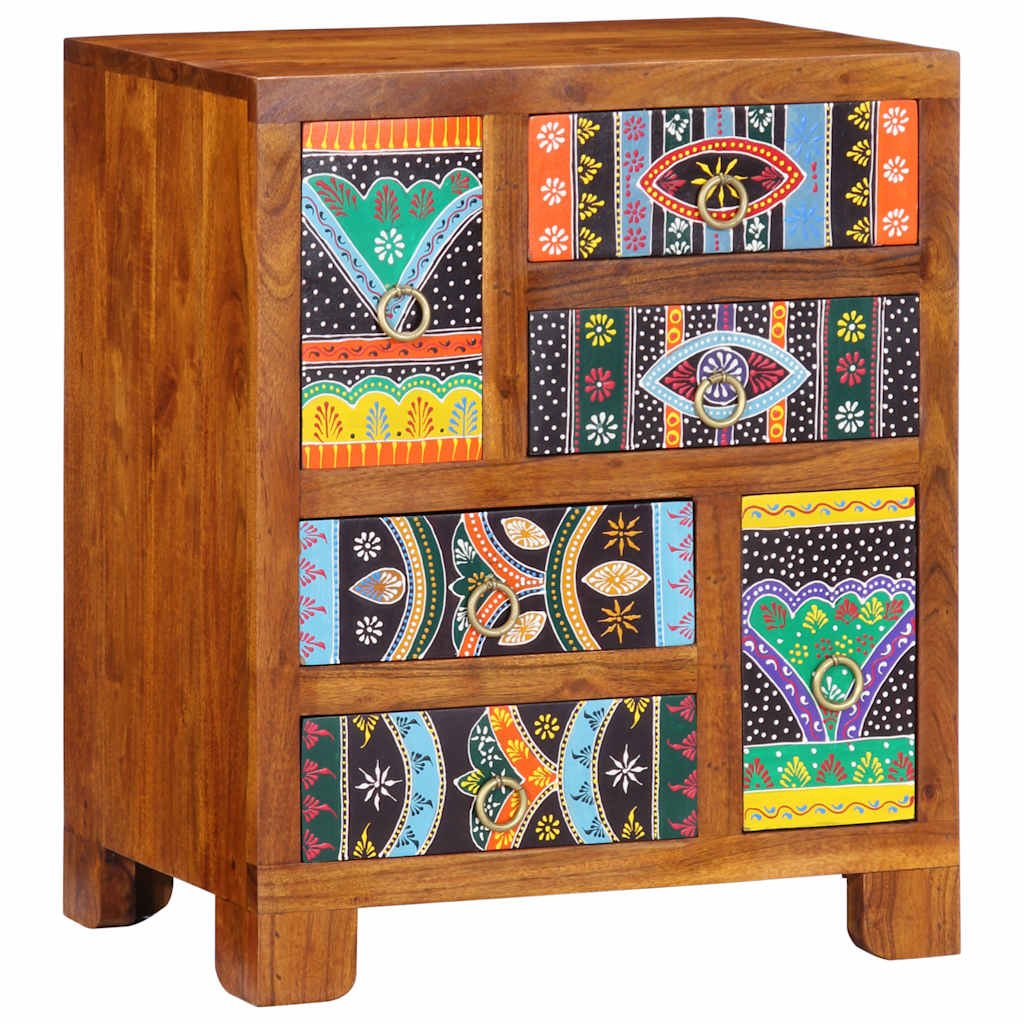 Skjenk Tre heltre akasie flerfarget 50x35x60 cm