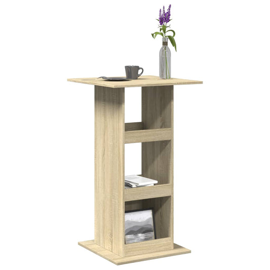 Barbord kafebord Bistrobord med oppbevaring sonoma eik 60x60x102 cm konstruert tre