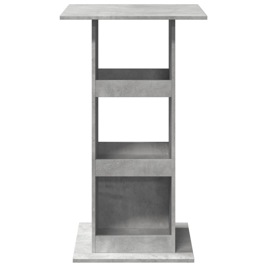 Barbord kafebord Bistrobord med oppbevaring betonggrå 60x60x102 cm konstruert tre