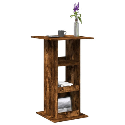 Barbord kafebord Bistrobord med oppbevaring røkt eik 60x60x102 cm konstruert tre