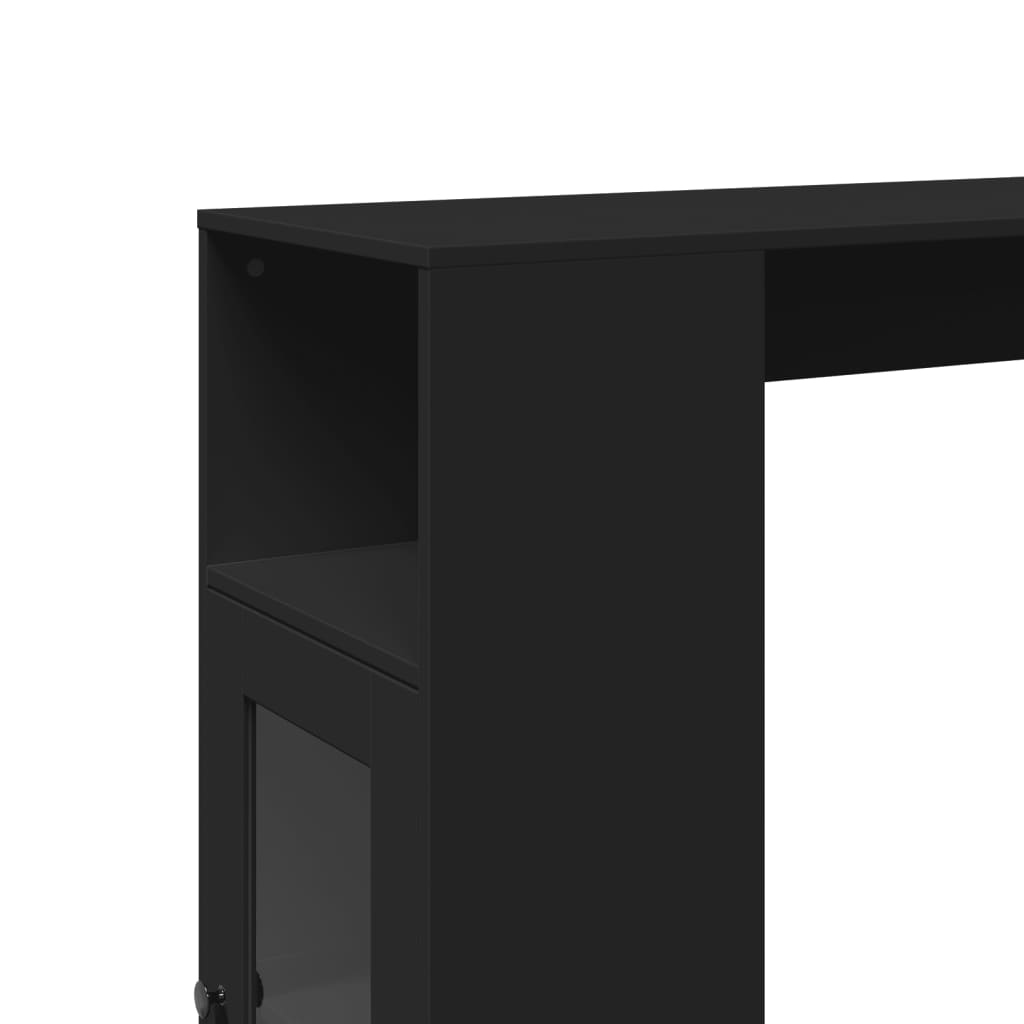 Barbord kafebord Bistrobord med stativer svart 101x40x103,5 cm konstruert tre