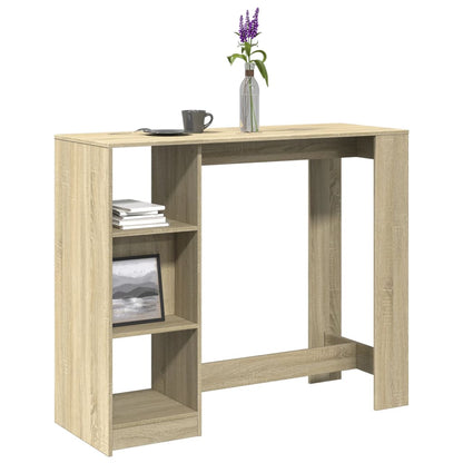 Barbord kafebord Bistrobord med hylle sonoma eik 124x46x103,5 cm konstruert tre