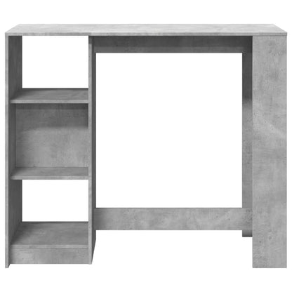 Barbord kafebord Bistrobord med hylle betonggrå 124x46x103,5 cm konstruert tre