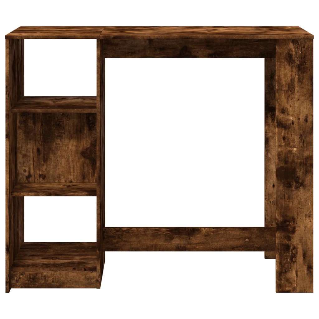 Barbord kafebord Bistrobord med hylle røkt eik 124x46x103,5 cm konstruert tre