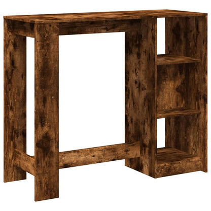 Barbord kafebord Bistrobord med hylle røkt eik 124x46x103,5 cm konstruert tre