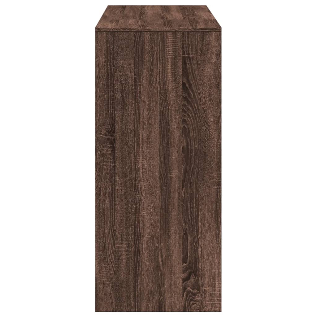 Barbord kafebord Bistrobord med hylle brun eik 124x46x103,5 cm konstruert tre