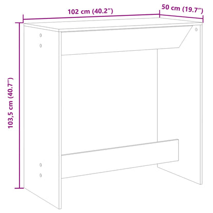 Barbord kafebord Bistrobord hvit 102x50x103,5 cm konstruert tre