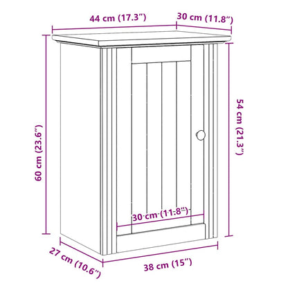 Veggskap for baderom BODO hvit 44x30x60 cm