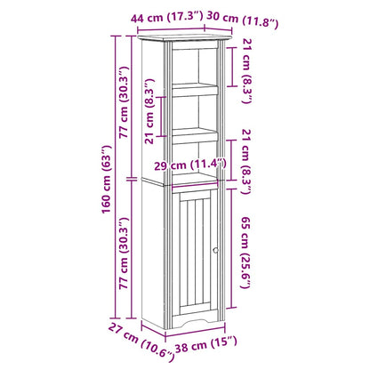 Baderomsskap BODO hvit 44x30x160 cm