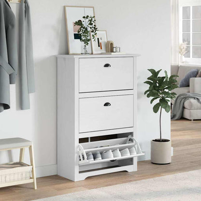 Skoskap Skohylle Skobenk Hvit BODO 80x35x118 cm