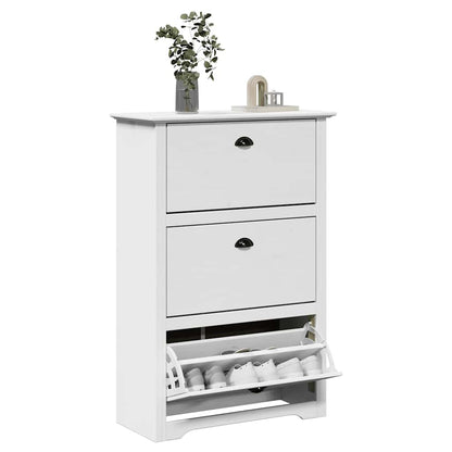 Skoskap Skohylle Skobenk Hvit BODO 80x35x118 cm