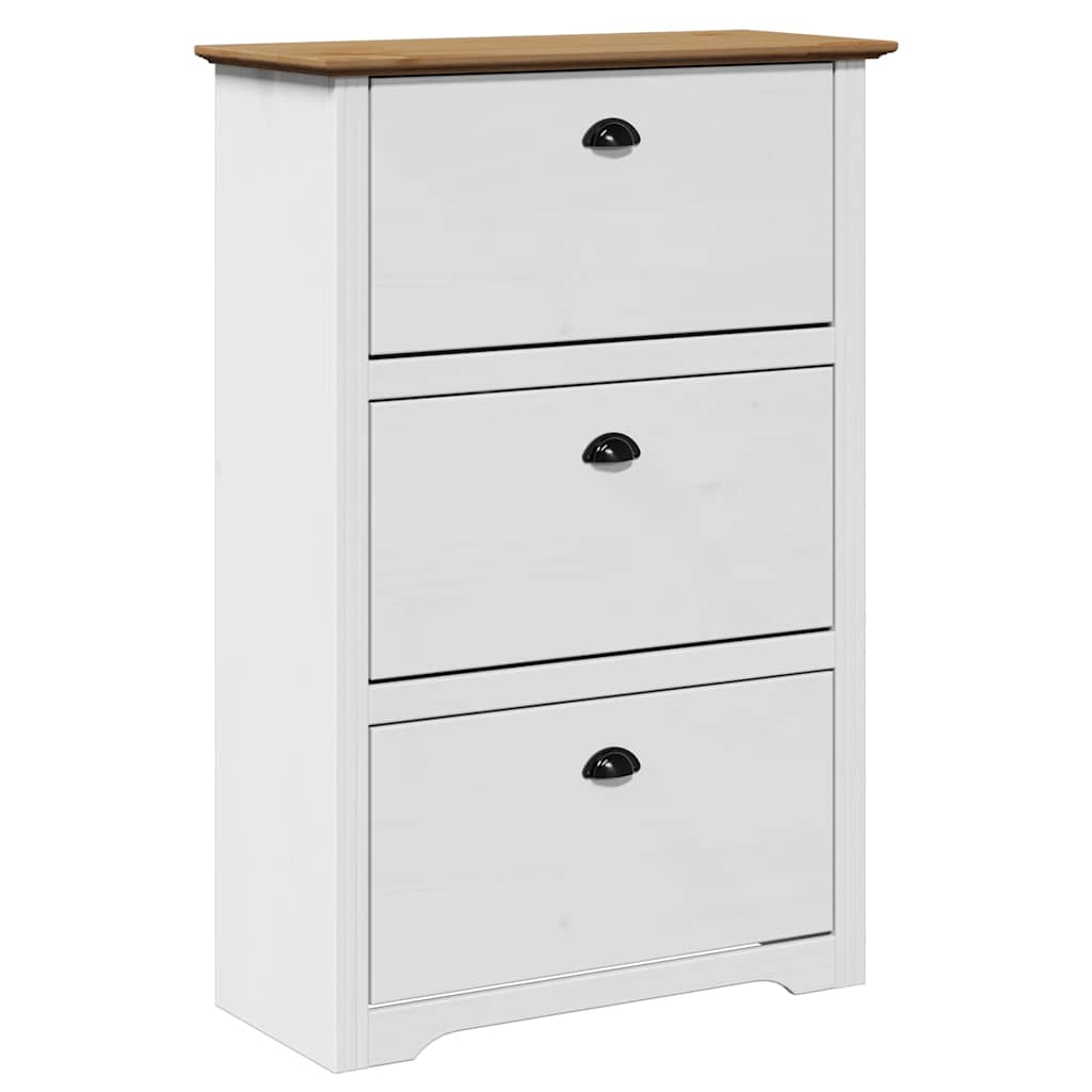 Skoskap Skohylle Skobenk Hvit BODO Brun 80x35x118 cm