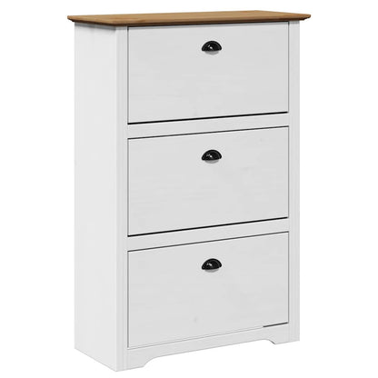 Skoskap Skohylle Skobenk Hvit BODO Brun 80x35x118 cm