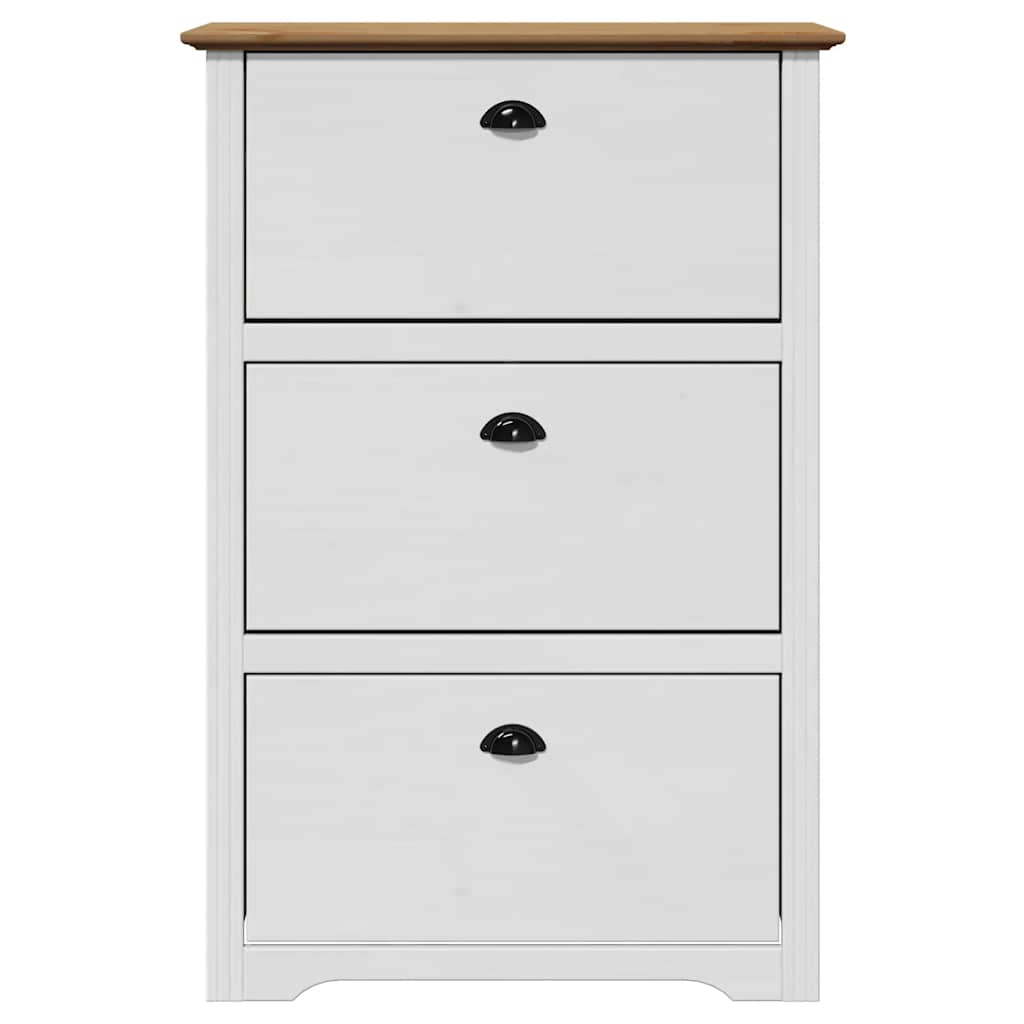 Skoskap Skohylle Skobenk Hvit BODO Brun 80x35x118 cm