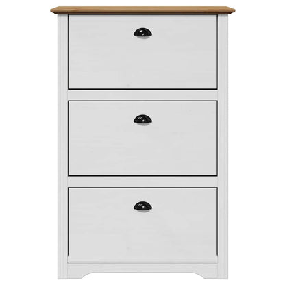 Skoskap Skohylle Skobenk Hvit BODO Brun 80x35x118 cm