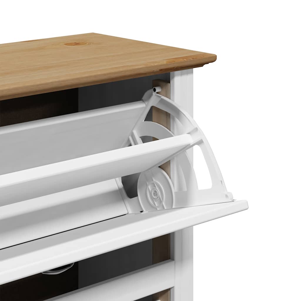 Skoskap Skohylle Skobenk Hvit BODO Brun 80x35x118 cm