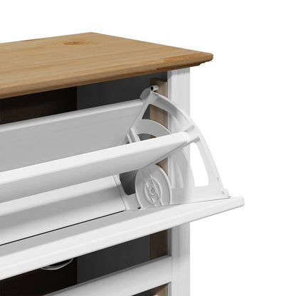 Skoskap Skohylle Skobenk Hvit BODO Brun 80x35x118 cm
