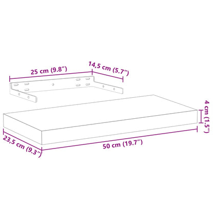 Vegghylle Flytende hylle 23x23,5x4 cm konstruert tre