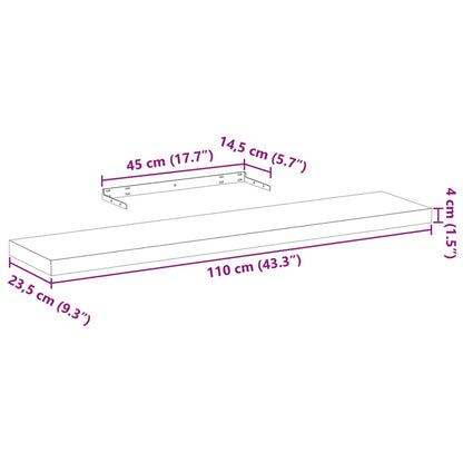 Vegghylle Flytende hylle 110x23,5x4 cm konstruert tre