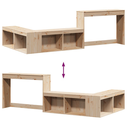 Nattbord Sengbord Tre heltre furu med skrivebord 222x107x75 cm