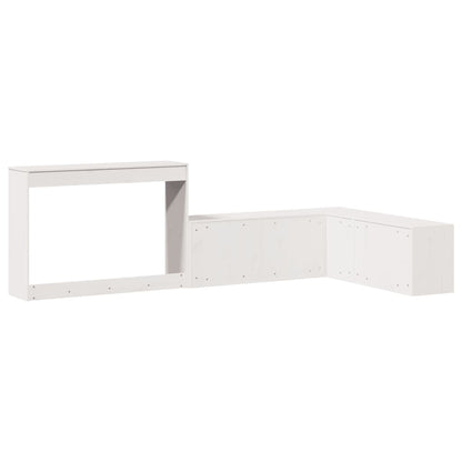 Nattbord Sengbord med skrivebord hvit 232x112x75 cm heltre furu