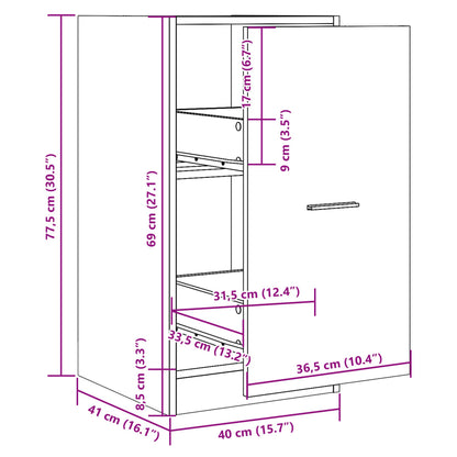 Skap Apotekskap hvit 40x41x77,5 cm konstruert tre