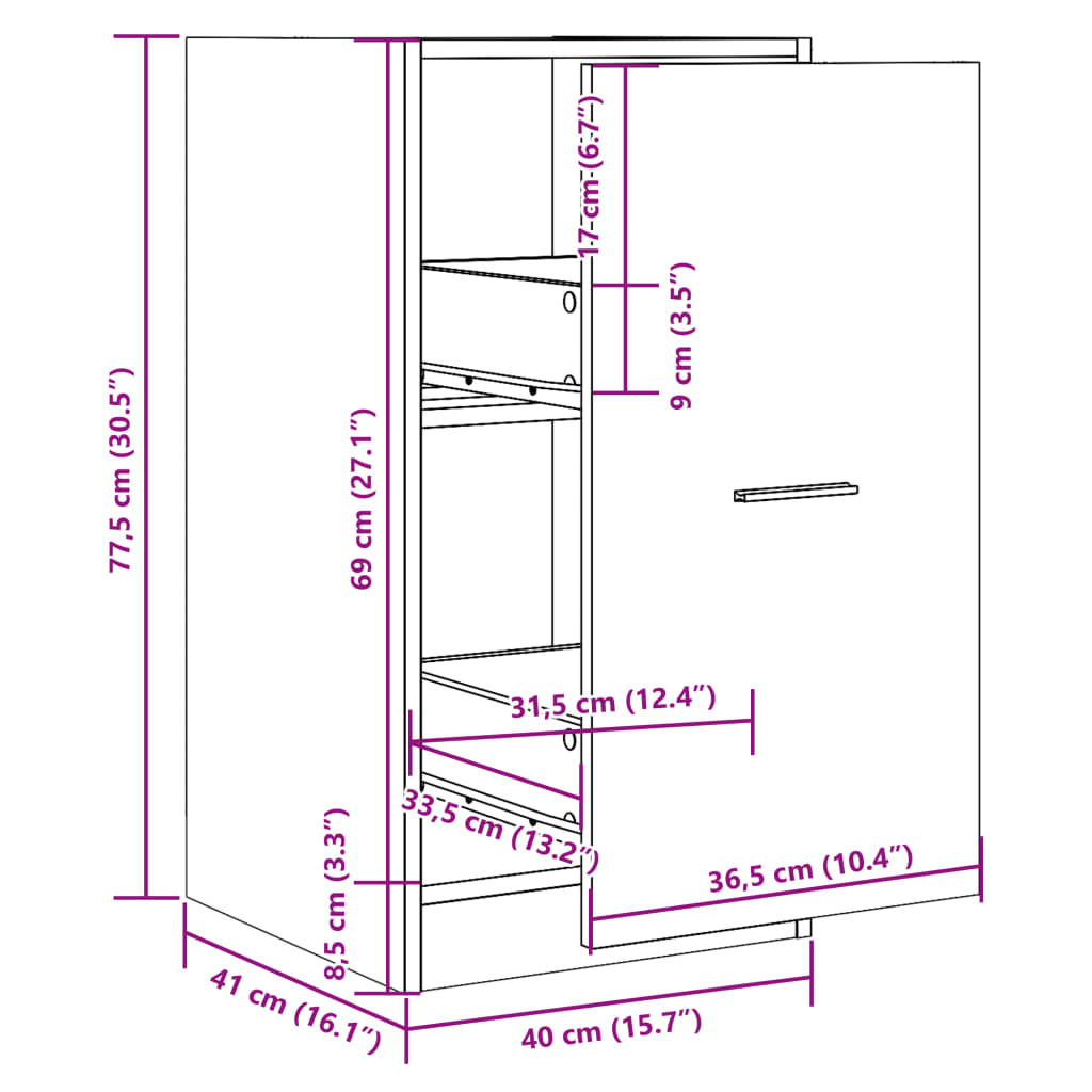 Skap Apotekskap gammelt tre 40x41x77,5 cm konstruert tre