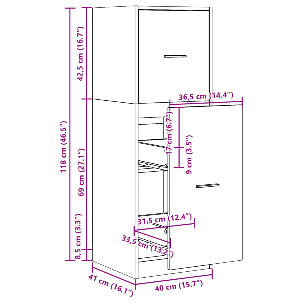 Skap Apotekskap gammelt tre 40x41x118 cm konstruert tre