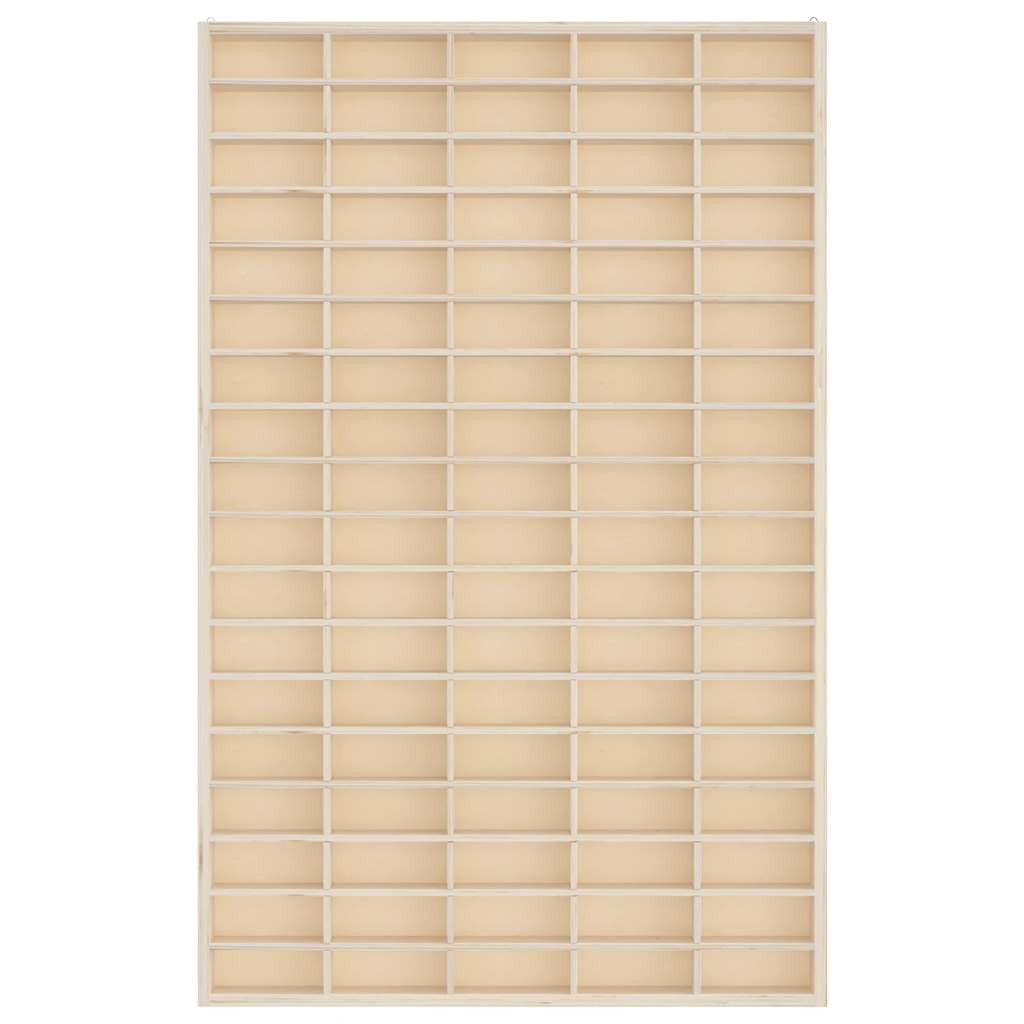 Vegghylle Tre samlerutstilling i Tre med 90 rom 50,5x4,5x79 cm