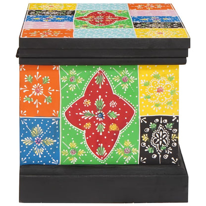 Oppbevaringskiste Flerfarget 40 x 30 x 30 cm Massivt mangotre